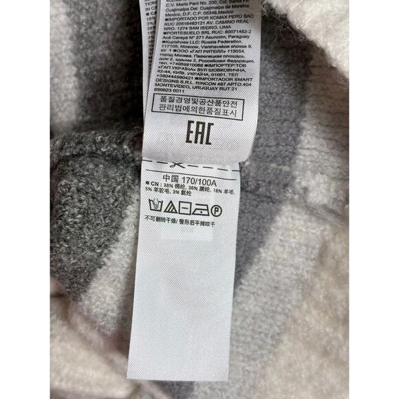 GAP Stripe Wool Alpaca Knit Sweater Womens Size L Heather Grey Long Sleeves - Picture 4 of 8